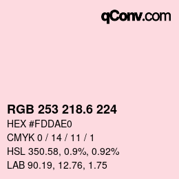 カラーコード: RGB 253 218.6 224 | qconv.com