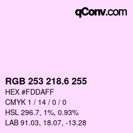 カラーコード: RGB 253 218.6 255 | qconv.com