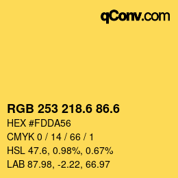 カラーコード: RGB 253 218.6 86.6 | qconv.com