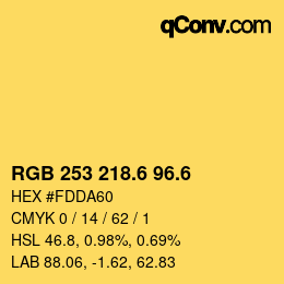 カラーコード: RGB 253 218.6 96.6 | qconv.com