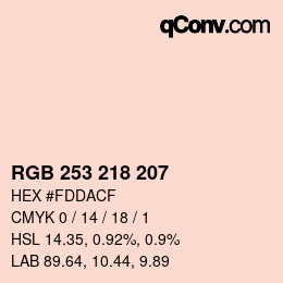 Código de color: RGB 253 218 207 | qconv.com