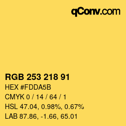 Farbcode: RGB 253 218 91 | qconv.com