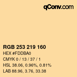 カラーコード: RGB 253 219 160 | qconv.com