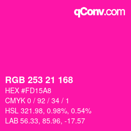 Color code: RGB 253 21 168 | qconv.com