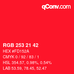 Color code: RGB 253 21 42 | qconv.com