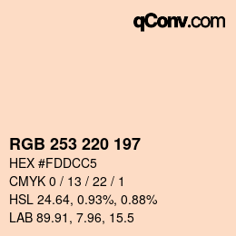 Farbcode: RGB 253 220 197 | qconv.com