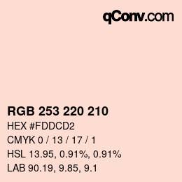 Color code: RGB 253 220 210 | qconv.com