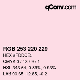 Farbcode: RGB 253 220 229 | qconv.com