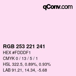 Color code: RGB 253 221 241 | qconv.com