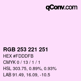 カラーコード: RGB 253 221 251 | qconv.com