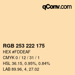 カラーコード: RGB 253 222 175 | qconv.com