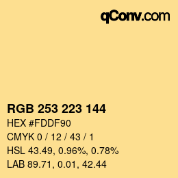 カラーコード: RGB 253 223 144 | qconv.com