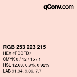 Color code: RGB 253 223 215 | qconv.com