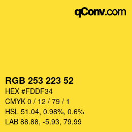 颜色代码: RGB 253 223 52 | qconv.com