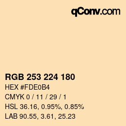 カラーコード: RGB 253 224 180 | qconv.com