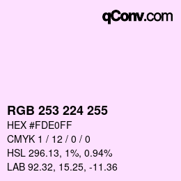 Color code: RGB 253 224 255 | qconv.com