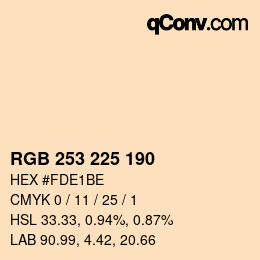 Color code: RGB 253 225 190 | qconv.com