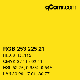 Farbcode: RGB 253 225 21 | qconv.com