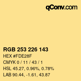 Color code: RGB 253 226 143 | qconv.com