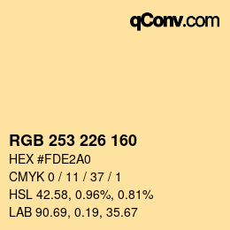 Color code: RGB 253 226 160 | qconv.com