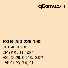 Color code: RGB 253 226 190 | qconv.com