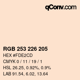 Color code: RGB 253 226 205 | qconv.com