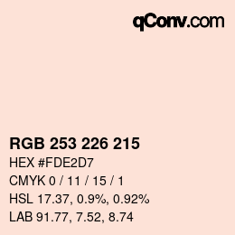 Color code: RGB 253 226 215 | qconv.com
