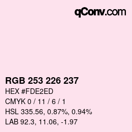 Color code: RGB 253 226 237 | qconv.com