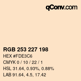 カラーコード: RGB 253 227 198 | qconv.com