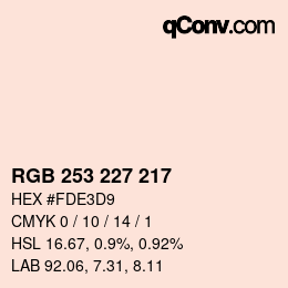 Código de color: RGB 253 227 217 | qconv.com