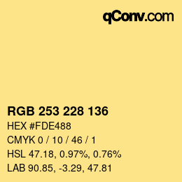 Color code: RGB 253 228 136 | qconv.com