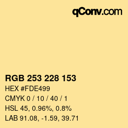 Code couleur: RGB 253 228 153 | qconv.com