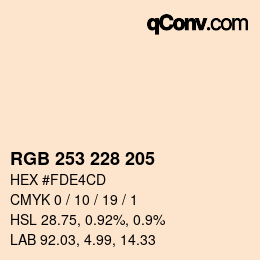 Farbcode: RGB 253 228 205 | qconv.com