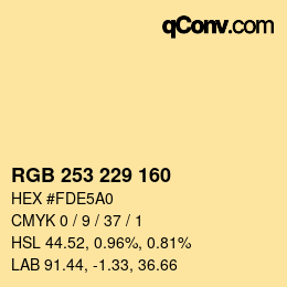 Color code: RGB 253 229 160 | qconv.com