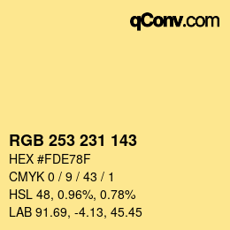 Color code: RGB 253 231 143 | qconv.com