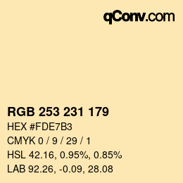 Color code: RGB 253 231 179 | qconv.com