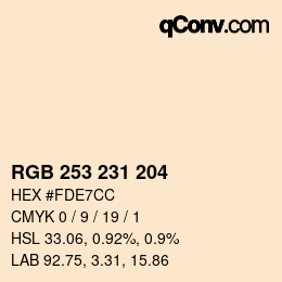 Color code: RGB 253 231 204 | qconv.com