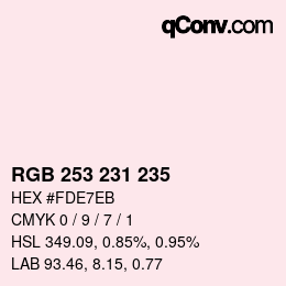 カラーコード: RGB 253 231 235 | qconv.com