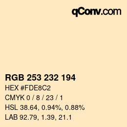 カラーコード: RGB 253 232 194 | qconv.com