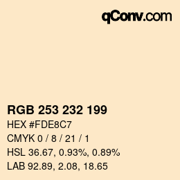Color code: RGB 253 232 199 | qconv.com
