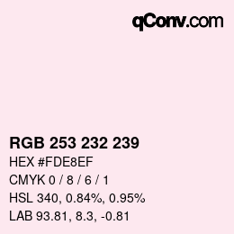 カラーコード: RGB 253 232 239 | qconv.com