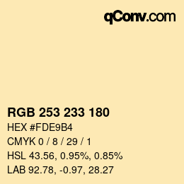 カラーコード: RGB 253 233 180 | qconv.com