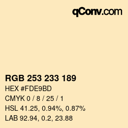 カラーコード: RGB 253 233 189 | qconv.com