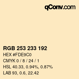 Color code: RGB 253 233 192 | qconv.com