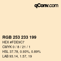 Color code: RGB 253 233 199 | qconv.com