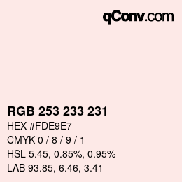 Farbcode: RGB 253 233 231 | qconv.com