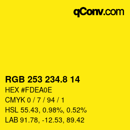 カラーコード: RGB 253 234.8 14 | qconv.com