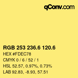 カラーコード: RGB 253 236.6 120.6 | qconv.com
