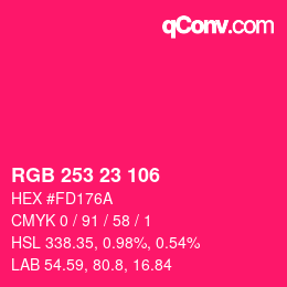 Color code: RGB 253 23 106 | qconv.com