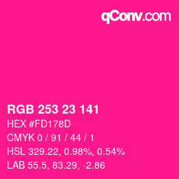 Color code: RGB 253 23 141 | qconv.com
